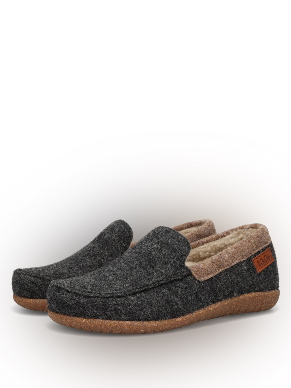 TAOS Woolfer Charcoal Gray Felted Wool Loafer Slippers